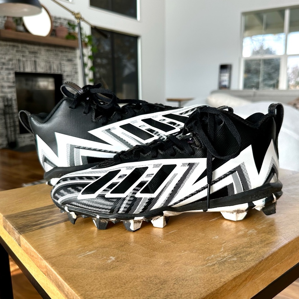 Adidas Boys Black and White Football Cleats